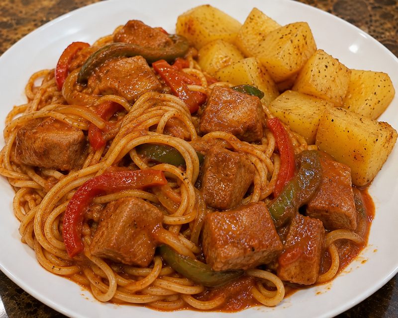 Spaghetti con puerco